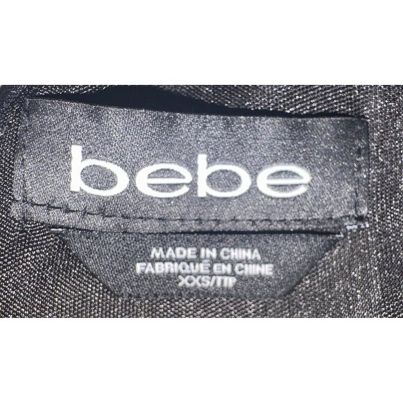 2/$30 Bebe XXS Black & White Abstract Print Dress With Chain Straps - Picture 4 of 14